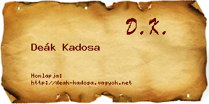 Deák Kadosa névjegykártya