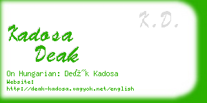 kadosa deak business card